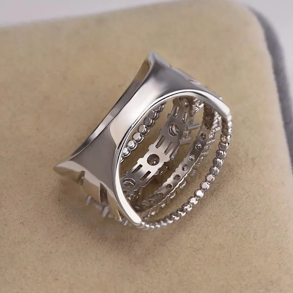 🍂  Latest Design 925 Silver Plated White CZ Wedding Ring, FB16FA1133 - Picture 5 of 5